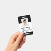 Badge personnalisé avec logo et photo de l'employé (Manuel / portable)