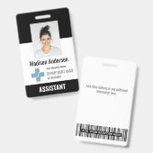 Badge personnalisé avec logo et photo de l'employé (Avant & arrière)