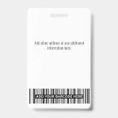 Badge personnalisé avec logo et photo de l'employé (Arrière)