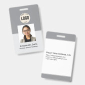 Badge personnalisé avec photo, code-barres, logo e (Avant & arrière)