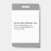 Badge personnalisé avec photo, code-barres, logo e (Arrière)