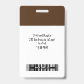Badge personnalisé avec photo de l'employé, code-b (Arrière)