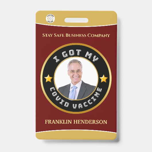 Badge personnalisé avec photo de l'employé et logo (Avant)