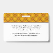 Badge personnalisé avec photo de l'employé, logo e (Arrière)