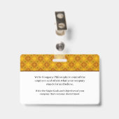 Badge personnalisé avec photo de l'employé, logo e (Arrière avec clip)