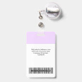 Badge personnalisé avec photo d'employé, code-barr (Arrière avec rétractable)