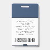 Badge personnalisé avec photo et code barre du nom (Arrière)