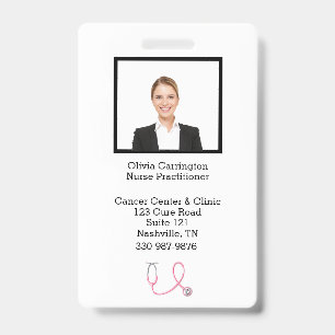 Badge personnalisé avec photo et code-barres pour 