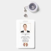 Badge personnalisé avec photo et code-barres pour (Avant avec rétractable)