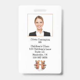 Badge personnalisé avec photo et code-barres pour