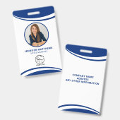 Badge personnalisé avec photo et logo de l'employé (Avant & arrière)