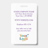 Badge personnalisé avec photo et logo de l'employé (Arrière)