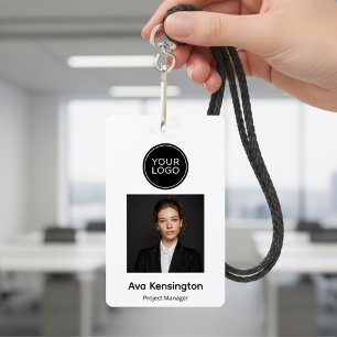 Badge personnalisé avec photo et logo Moderne
