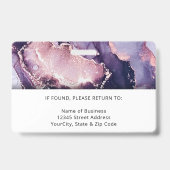 Badge personnalisé avec photo et nom de l'employé (Arrière)