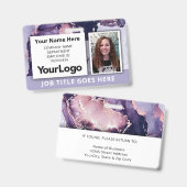Badge personnalisé avec photo et nom de l'employé (Avant & arrière)