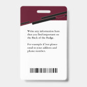Badge personnalisé avec photo, logo, nom, code-bar (Arrière)