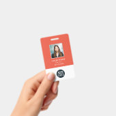 Badge personnalisé avec photo, nom, code-barres et (Manuel / portable)