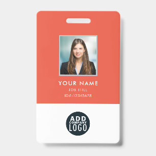 Badge personnalisé avec photo, nom, code-barres et