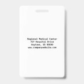 Badge personnalisé avec photo, nom, code-barres et (Arrière)