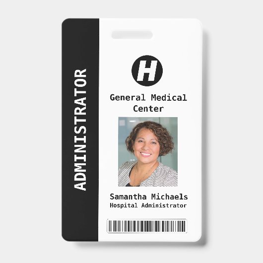 Badge personnalisé avec photo, nom, code-barres et (Avant)