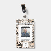 Badge personnalisé avec photo, nom, logo, code-bar (Avant avec clip)