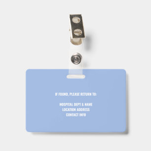 Badge personnalisé bleu pour infirmière médecin du