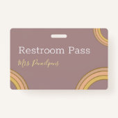 Badge personnalisé Boho Rainbow Hall Pass (Devant)