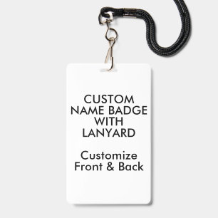 Badge personnalisé de 5" x 3" avec cordon vierge