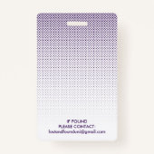 Badge personnalisé de l'employé| Photo, logo et co (Dos)