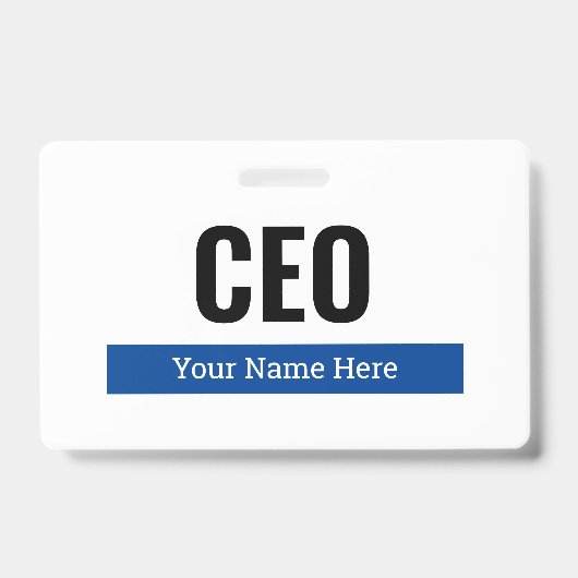 badge personnalisé de nom d'entreprise avec clip (Avant)