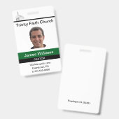 Badge personnalisé de pasteur (Avant & arrière)