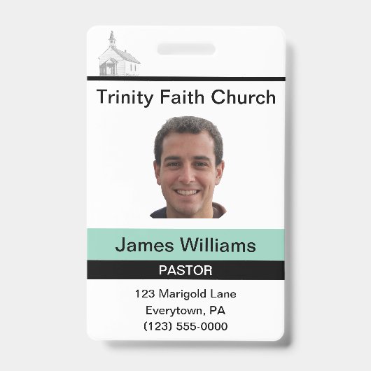 Badge personnalisé de pasteur (Avant)
