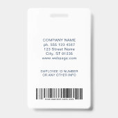 Badge personnalisé de volontaire avec code-barres (Arrière)