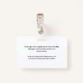 Badge personnalisé du Carte photo d'identification (Dos avec clip)