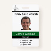 Badge personnalisé du pasteur (Devant)