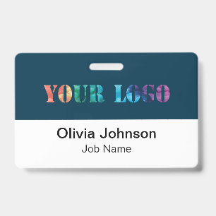 Badge personnalisé en plastique dur avec logo de v