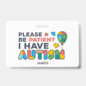 Badge Personnalisé j'ai l'ID d'autisme (Avant)