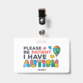 Badge Personnalisé j'ai l'ID d'autisme (Avant avec clip)