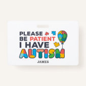Badge Personnalisé j'ai l'ID d'autisme (Devant)