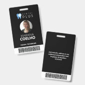 Badge personnalisé - Logo, Photo, Nom et Code-barr (Avant & arrière)