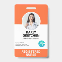 Personnalisé Moderne Hospital Employé Photo ID Ora