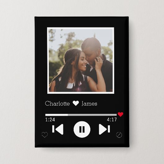 Badge Personnalisé Novelty Music Player Photo Thème (Recto)