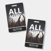 Badge personnalisé pour accès total à un concert (Avant & arrière)