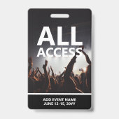 Badge personnalisé pour accès total à un concert (Avant)