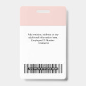 Badge personnalisé pour employés avec code QR, cod (Arrière)