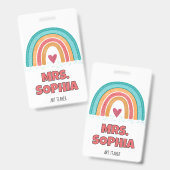 Badge personnalisé pour enseignant à enrouleur (Avant & arrière)