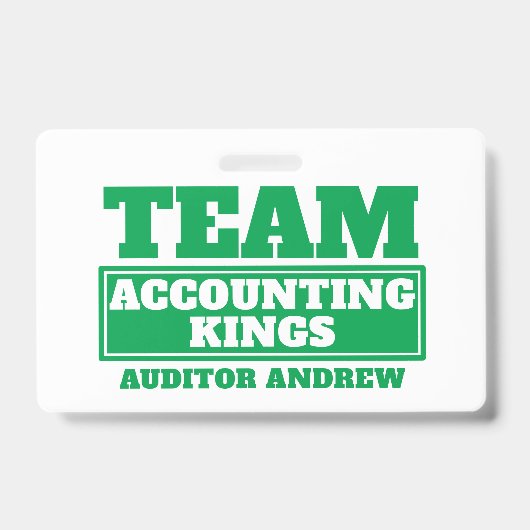 Badge personnalisé pour l'équipe verte avec nom de (Avant)