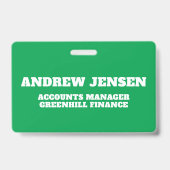 Badge personnalisé pour l'équipe verte avec nom de (Arrière)