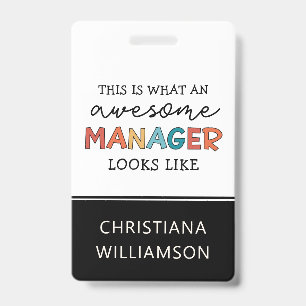 Badge Personnalisé Retro Awesome Manager Drôle