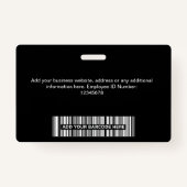 Badge Personnalisé Total noir Logo photo de l'employé La (Dos)